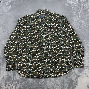 NWT Burlebo Camo Camouflage Cotton Twill Button Up Shirt Men's Size Large